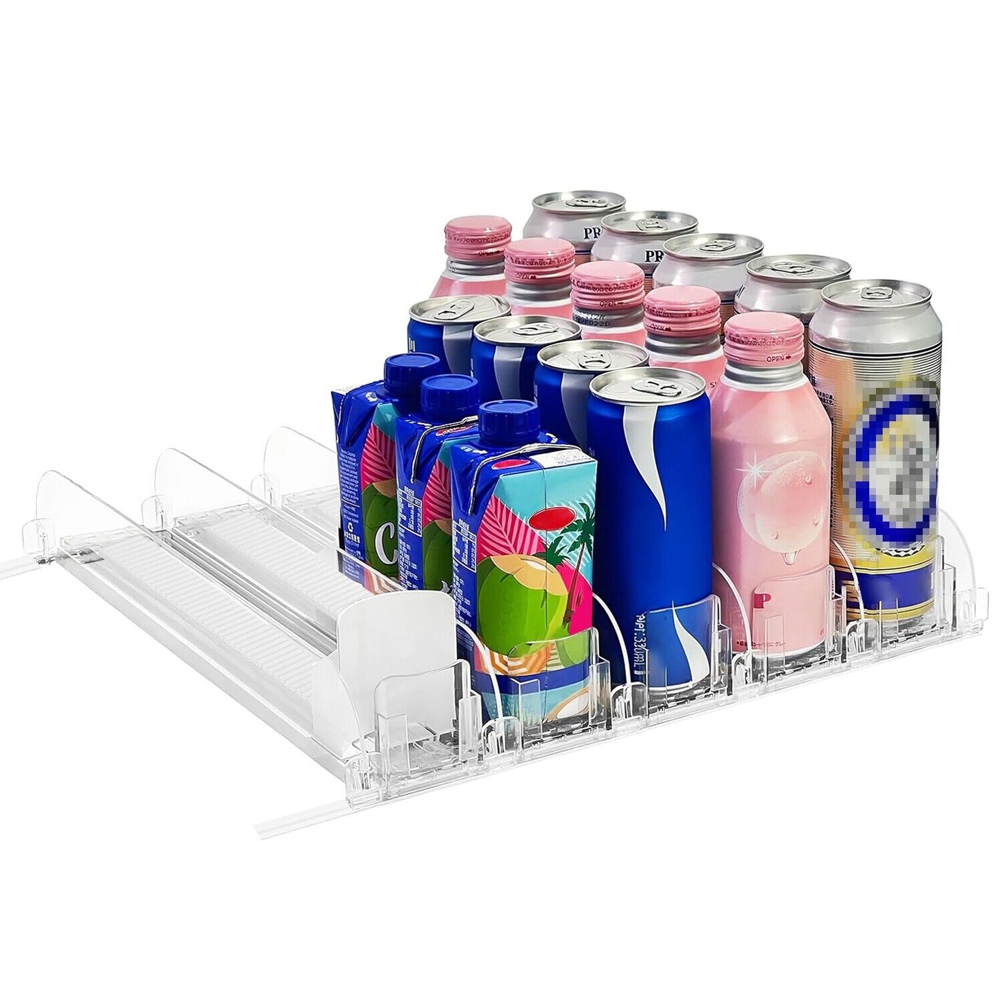 Soda Can Organizer Drink Dispenser Fridge Automatic Pusher Glide Kitchen Pantry