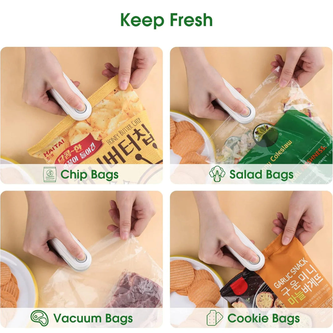 Portable Mini Heat Sealer Sealing Machine Snack Bag Sealer Rechargable Household