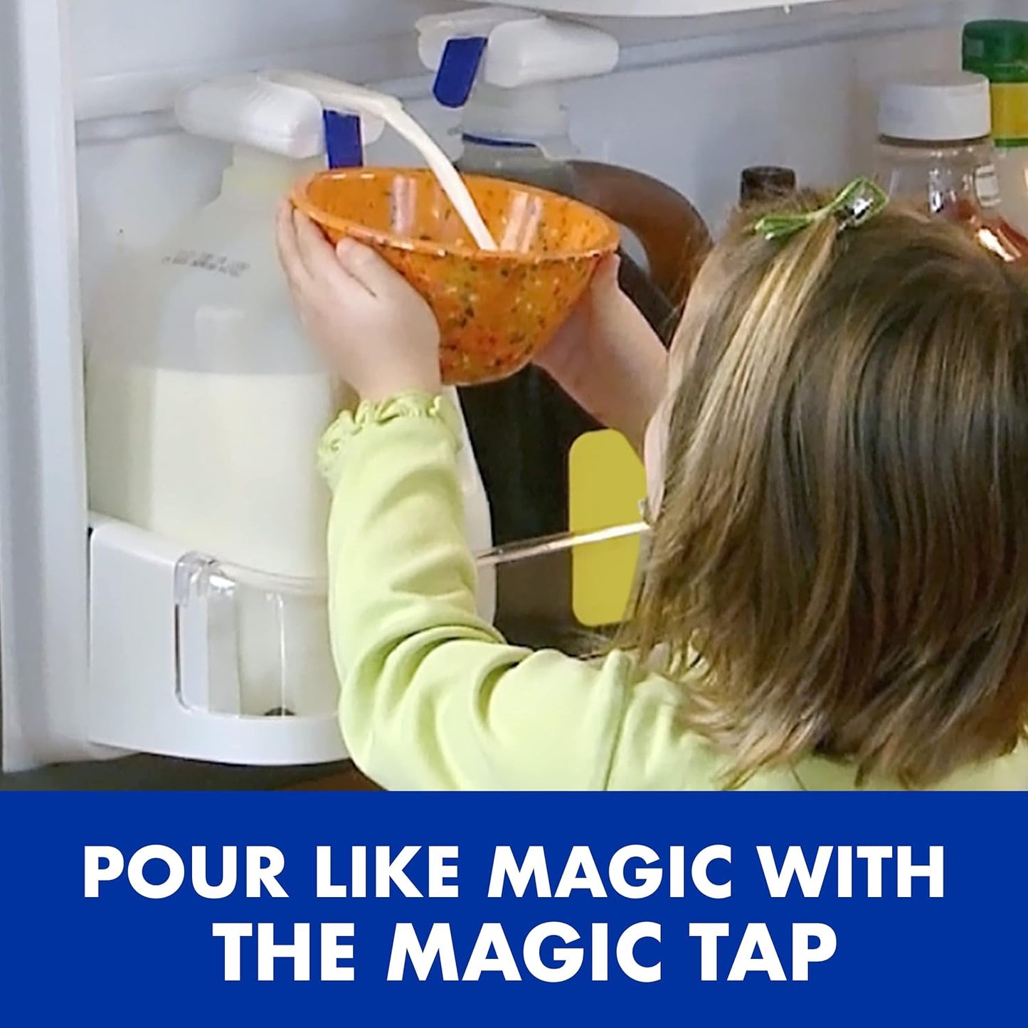 Automatic Drink Dispenser - Hands-Free Beverage Dispenser for Fridge - Perfect for Milk, Juice - Gifts for Women & Men - 1 Pack, White