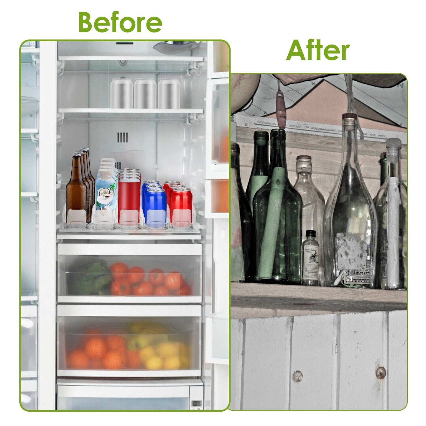 Soda Can Organizer Drink Dispenser Fridge Automatic Pusher Glide Kitchen Pantry