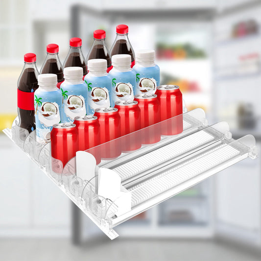Soda Can Organizer Drink Dispenser Fridge Automatic Pusher Glide Kitchen Pantry