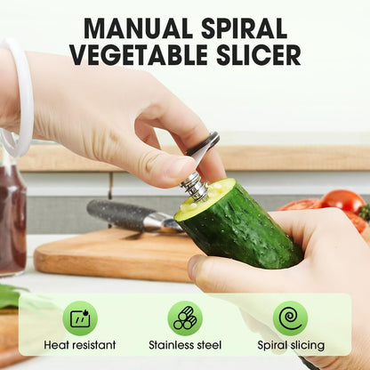 Piranha Spiral Cutter, Stainless Steel Spiral Cutter for Veggies, Spirals Cutters for Potatoes, Cucumbers, and Carrots (1-PC)