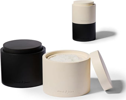 Modern Concrete Salt Cellar (7oz) with Lid – Minimal, Stackable Kitchen Storage