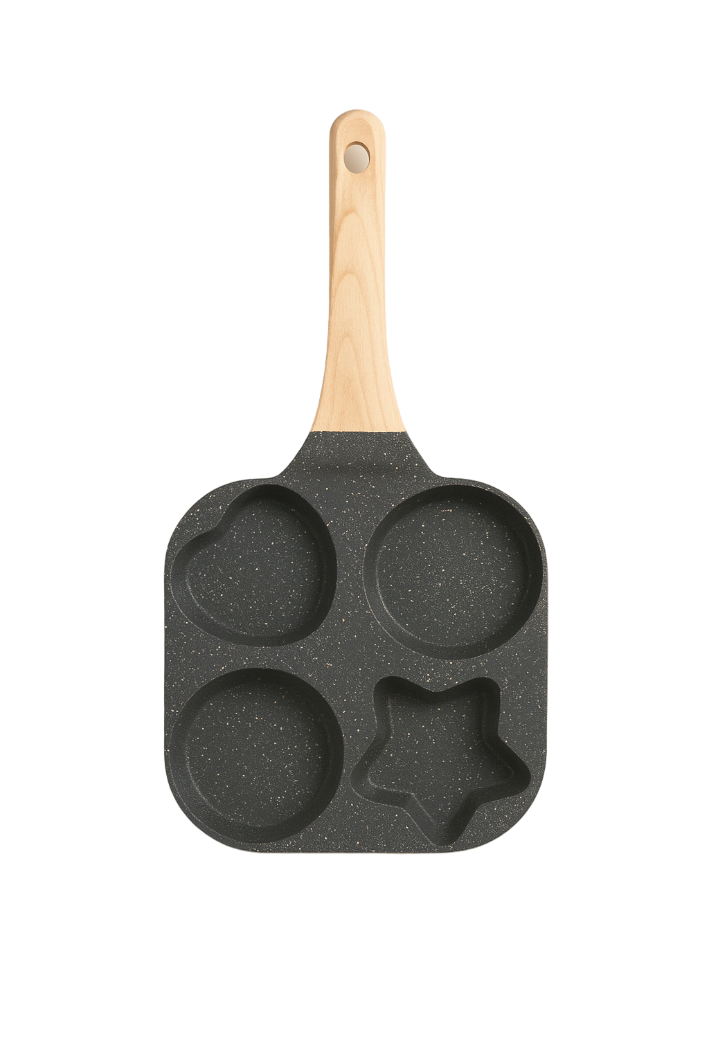 4-Cup Non-Stick Egg Omelet Pan with Wooden Handle