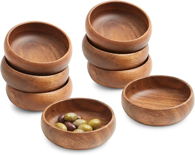 Native Treasures Acacia Wood Round Calabash Bowl