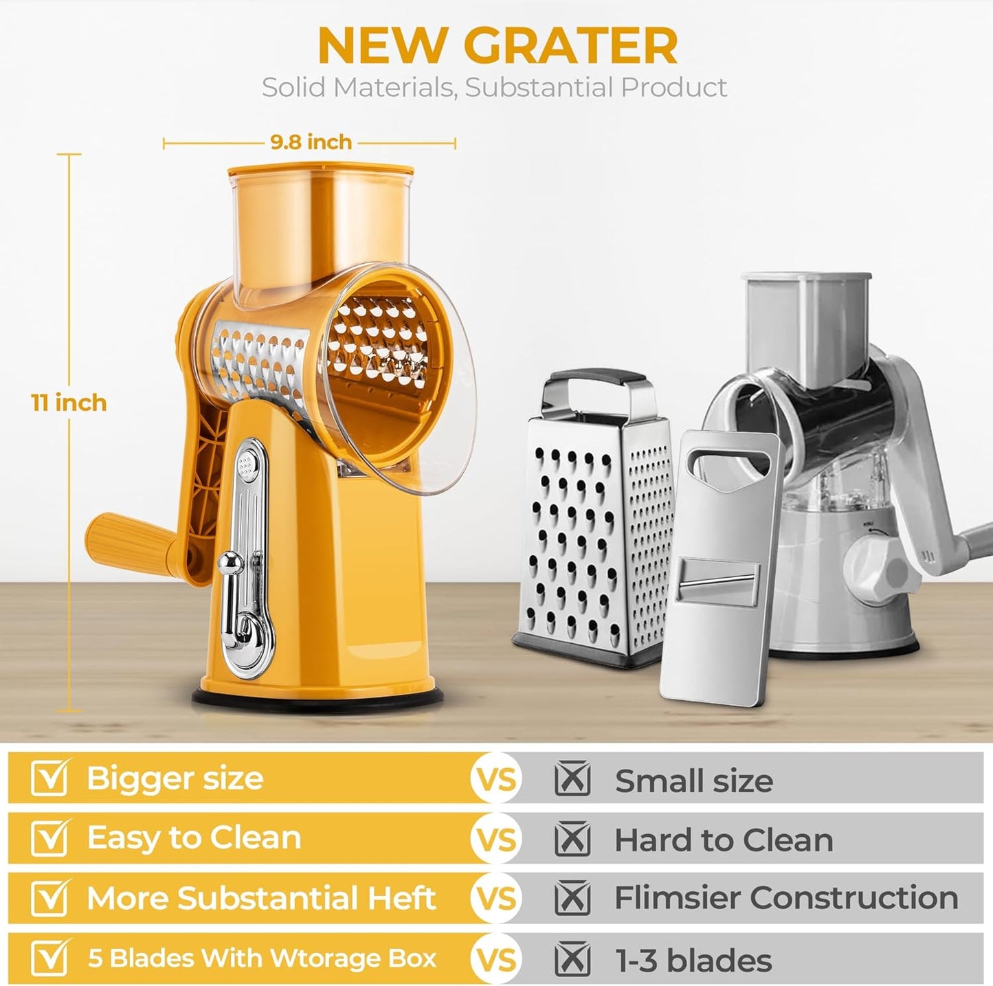 KitchenTales™ Pro Grater — Fast, Safe & Mess-Free
