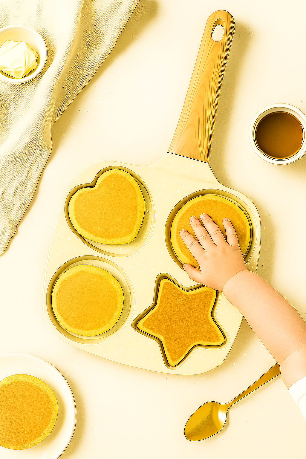 4-Hole Non-Stick Pan (Wood Handle)