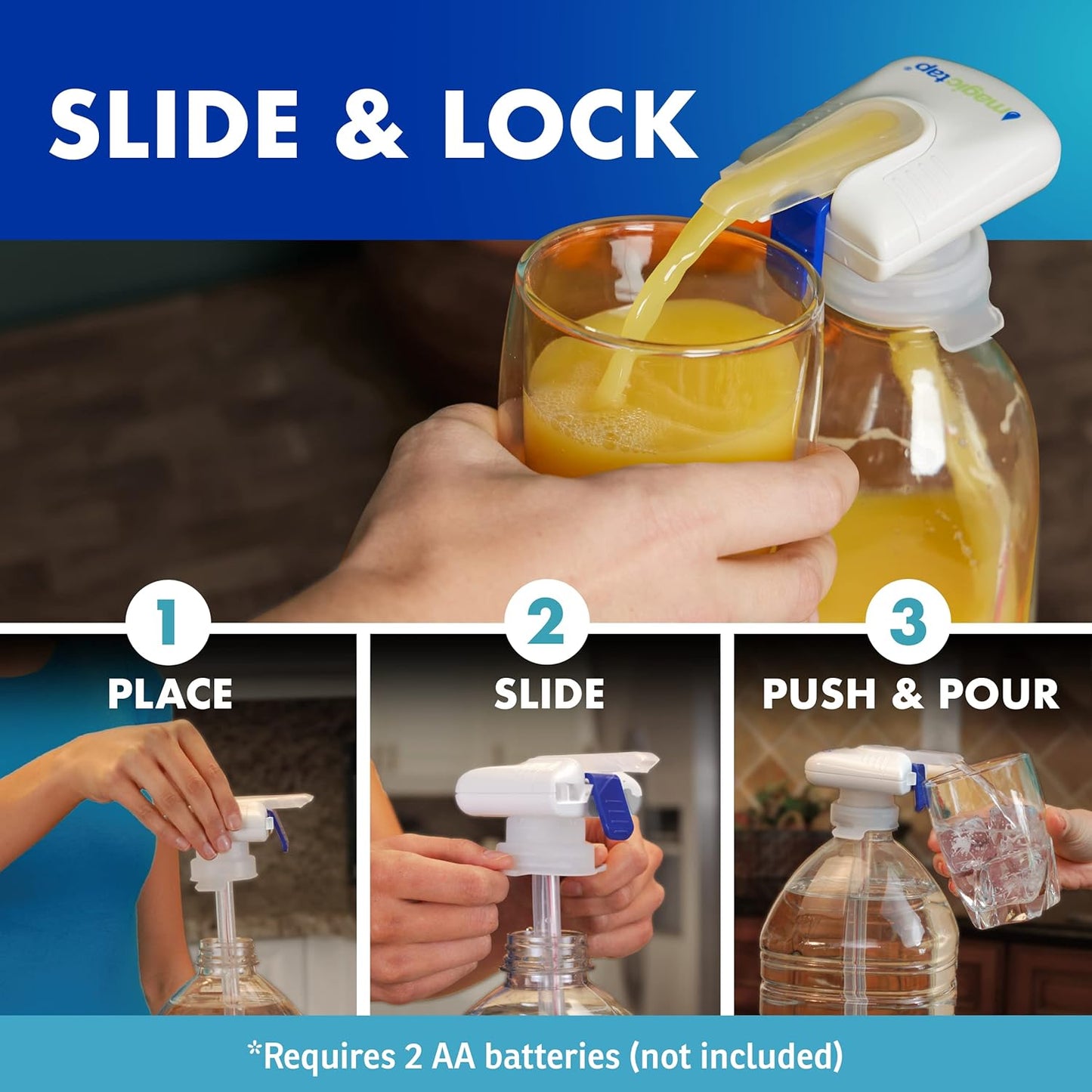 Automatic Drink Dispenser - Hands-Free Beverage Dispenser for Fridge - Perfect for Milk, Juice - Gifts for Women & Men - 1 Pack, White