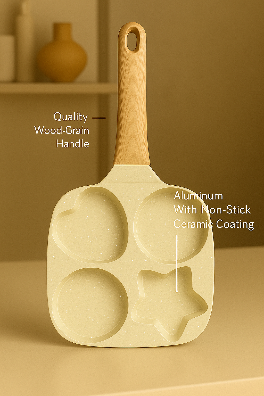 4-Hole Non-Stick Pan (Wood Handle)