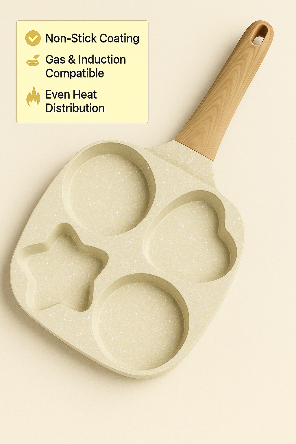 4-Hole Non-Stick Pan (Wood Handle)