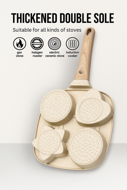 4-Hole Non-Stick Pan (Wood Handle)