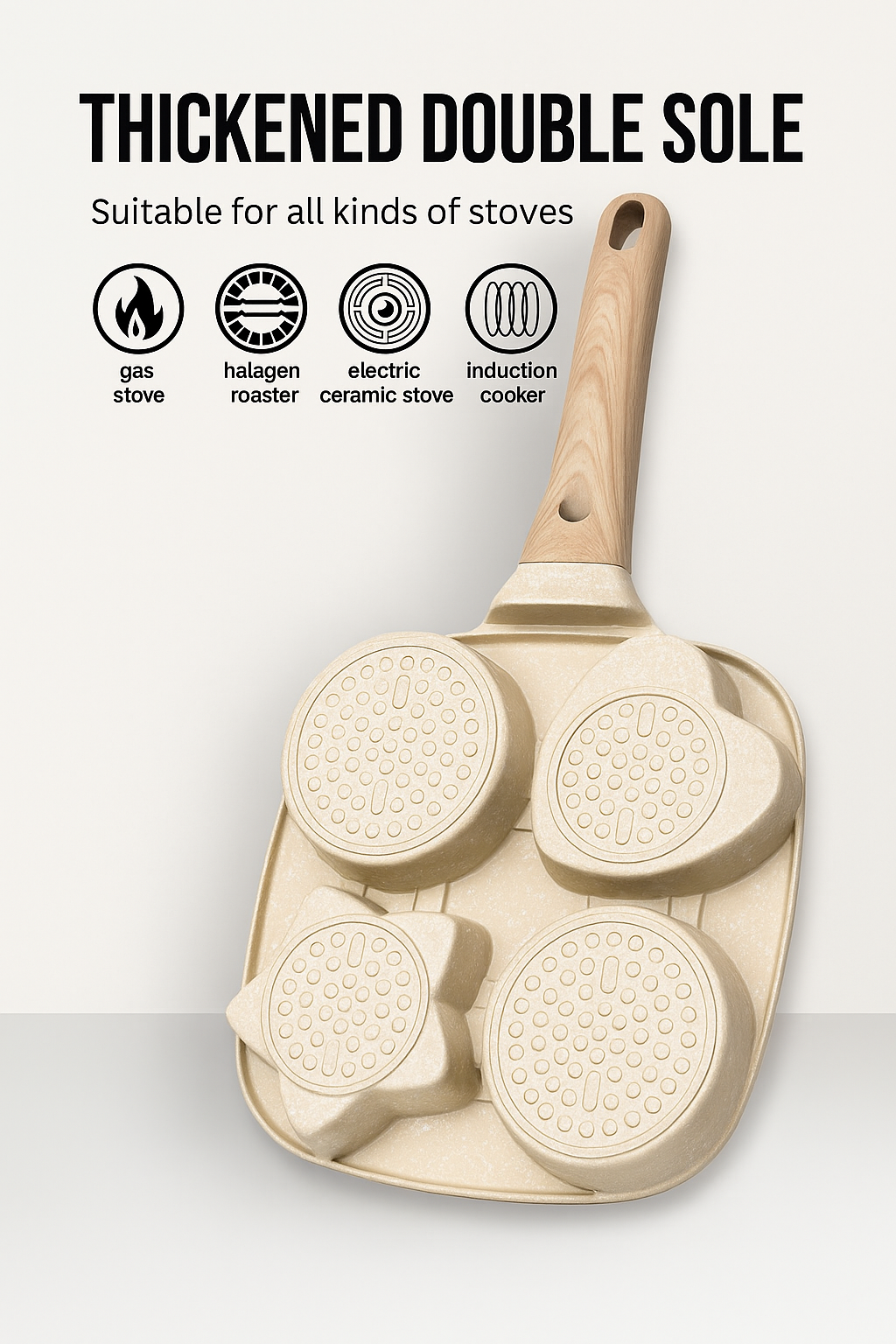 4-Hole Non-Stick Pan (Wood Handle)