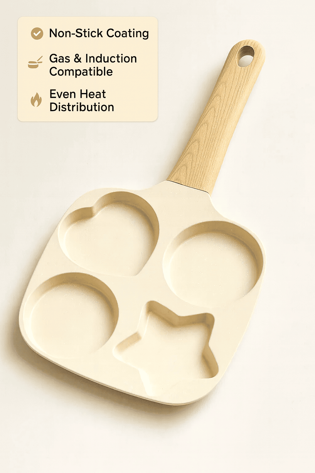 4-Hole Non-Stick Pan (Wood Handle)