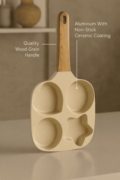 4-Hole Non-Stick Pan (Wood Handle)