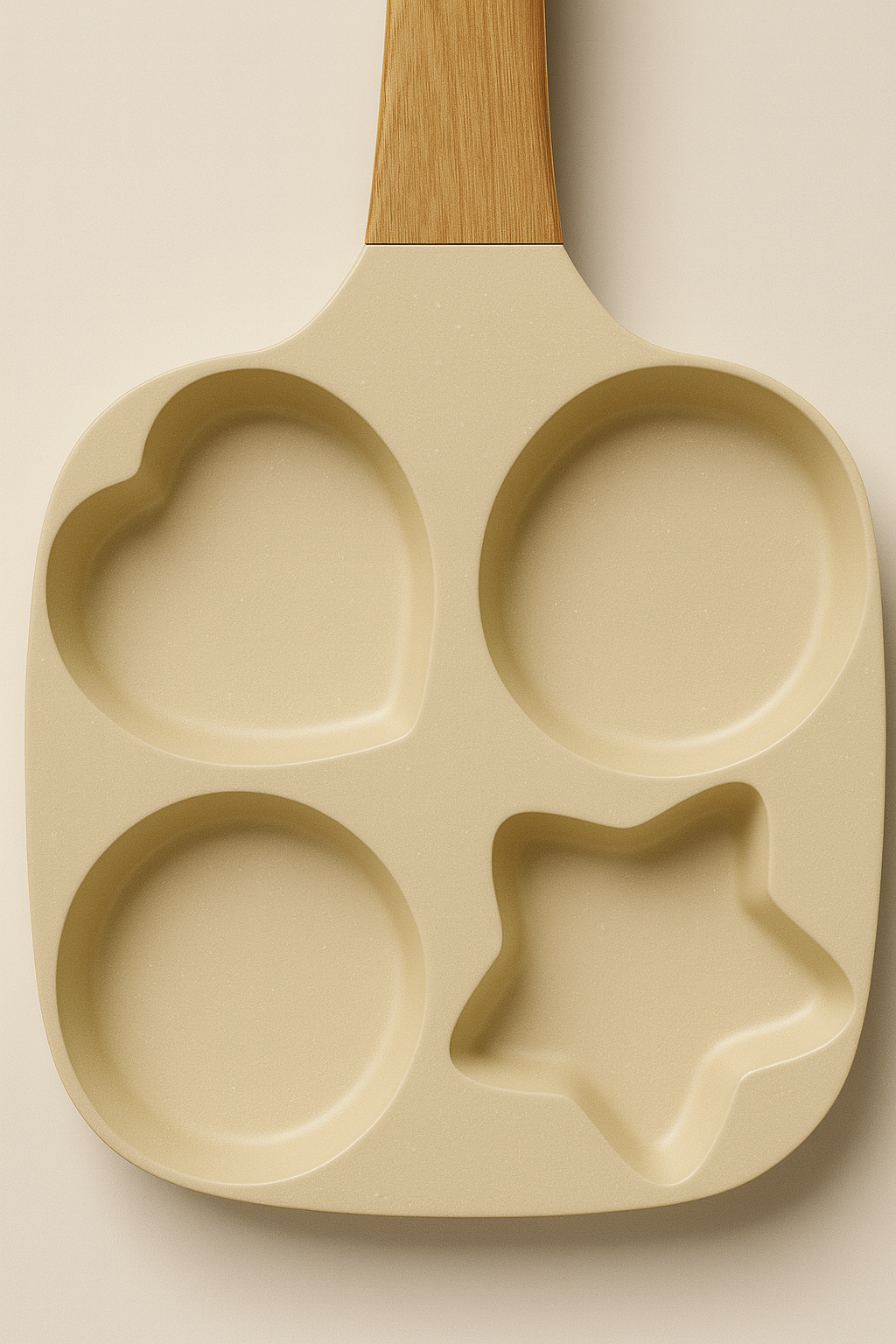 4-Cup Non-Stick Egg Omelet Pan with Wooden Handle