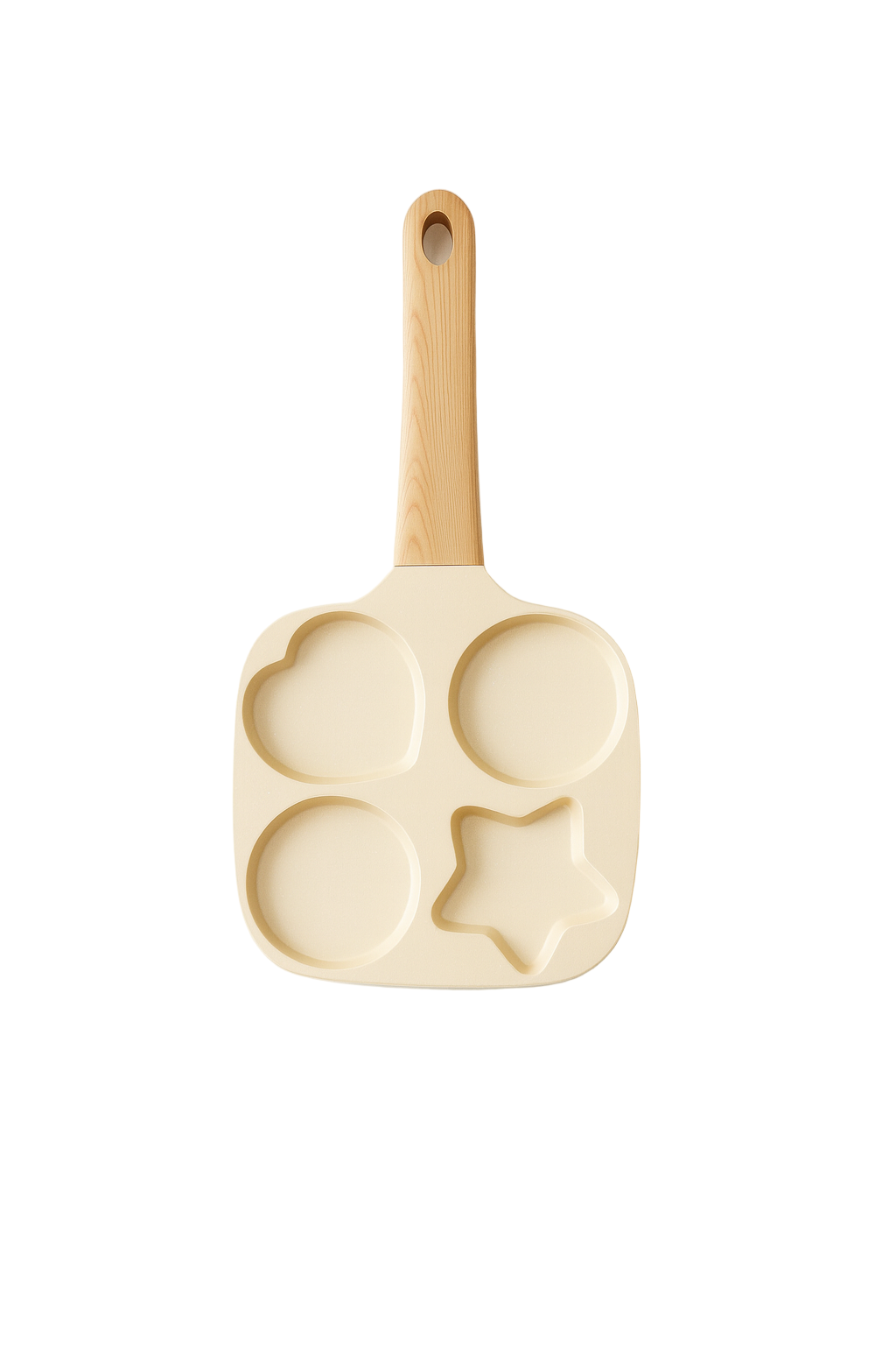 4-Cup Non-Stick Egg Omelet Pan with Wooden Handle