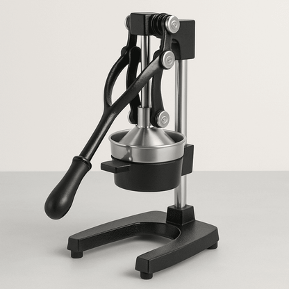 Cast-iron citrus juicer — heavy-duty & easy to use.