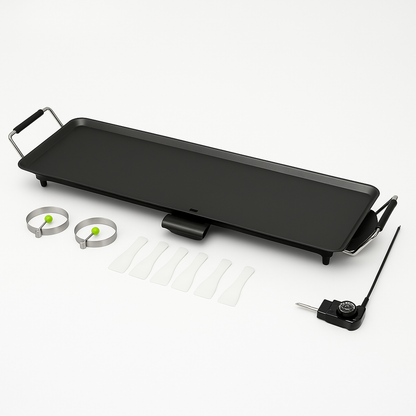 35 Electric Teppanyaki Grill – XL Nonstick Griddle w/ Temp Control & Drip Tray