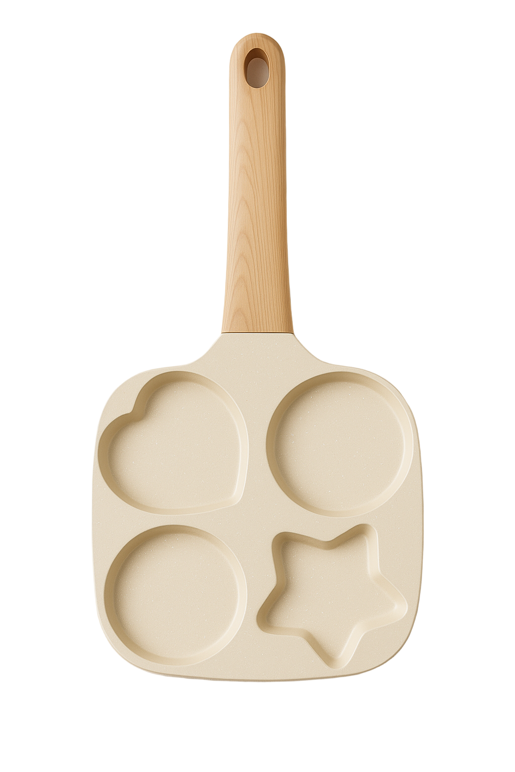 4-Cup Non-Stick Egg Omelet Pan with Wooden Handle