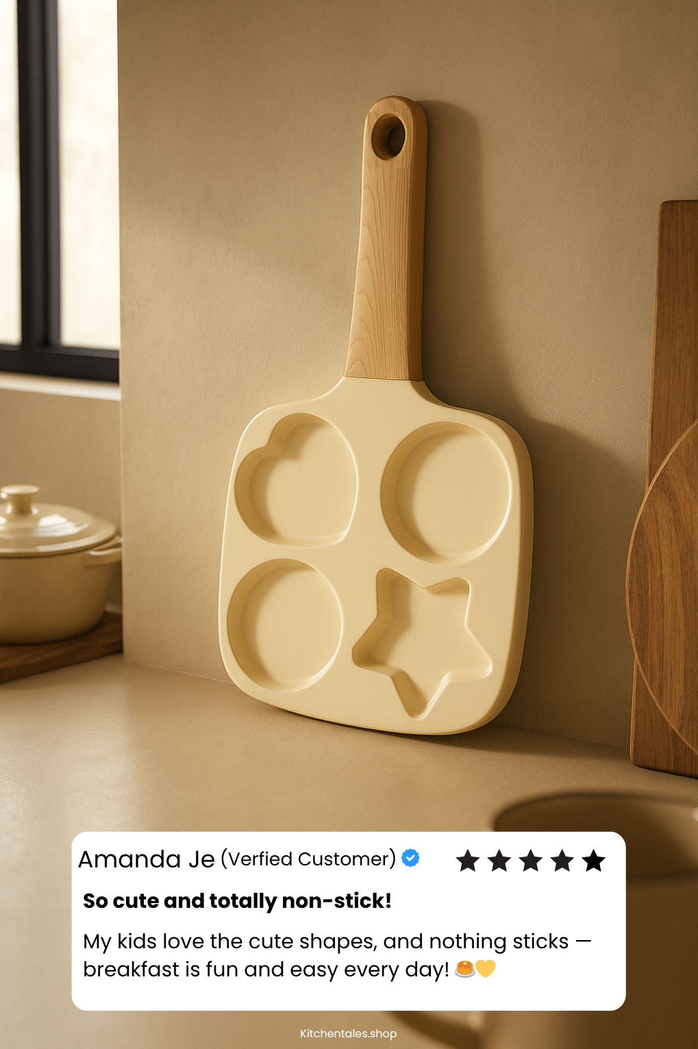 4-Hole Non-Stick Pan (Wood Handle)