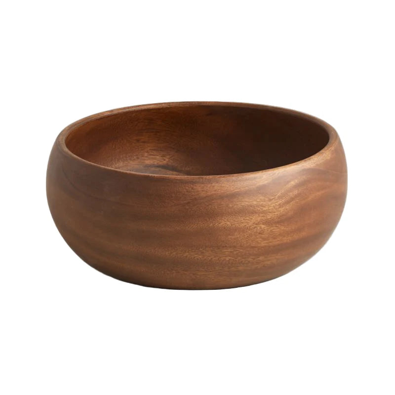 Native Treasures Acacia Wood Round Calabash Bowl