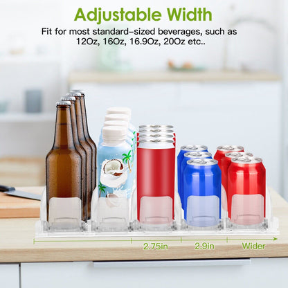 Soda Can Organizer Drink Dispenser Fridge Automatic Pusher Glide Kitchen Pantry